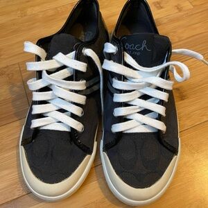 Coach Polly Black Monogram Sneakers size 7.5